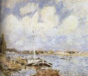 Alfred Sisley The boat on the sea USA oil painting reproduction